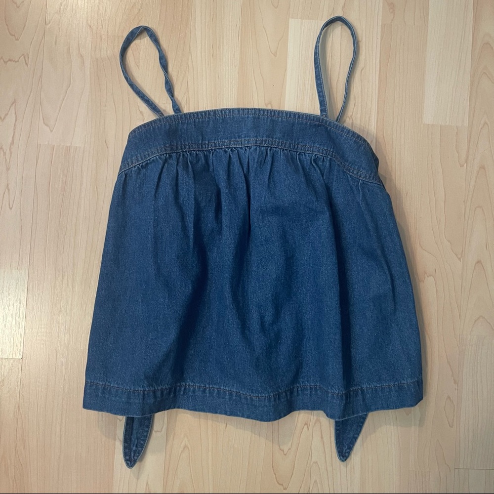 Madewell Denim Tie Back Top